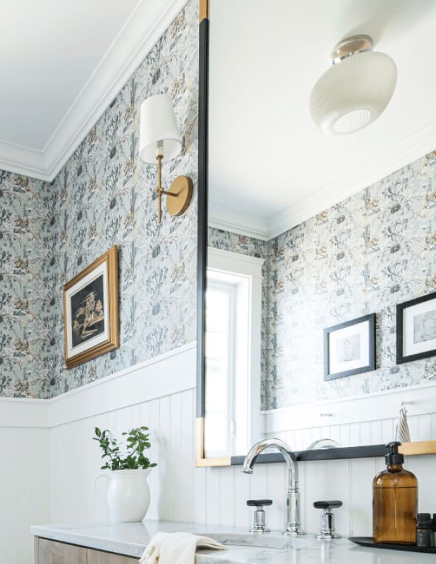 Cactus (simcox) wallpaper by Bowers Construction, cottage core bright bathroom