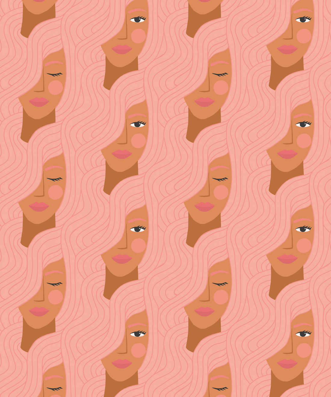 Stronger Together Wallpaper • Peach • Swatch