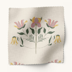 Gray Benko Fabric Collection - Pink Lotus - Colorway: Pink Green - Swatch
