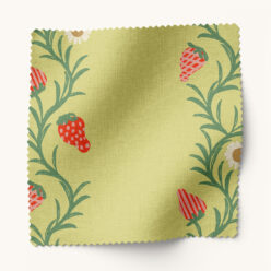 Gray Benko Fabric Collection - Strawberry Fields - Colorway: Chartreuse Red - Swatch