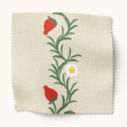 Gray Benko Fabric Collection - Strawberry Fields - Colorway: Ivory Red - Swatch