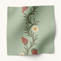 Gray Benko Fabric Collection - Strawberry Fields - Colorway: Sage Cinnamon - Swatch