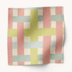 Gray Benko Fabric Collection - Weave Me Alone - Colorway: Green Chartreuse Pink - Swatch